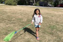 Mia Chases Insects at Campsite