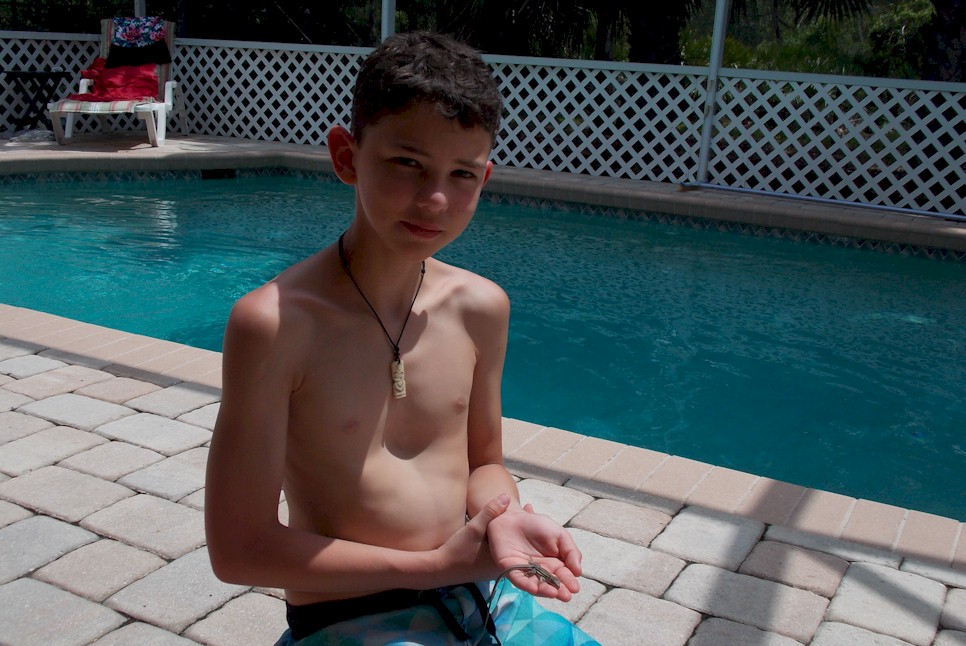 Evan Relaxing Pool-Side