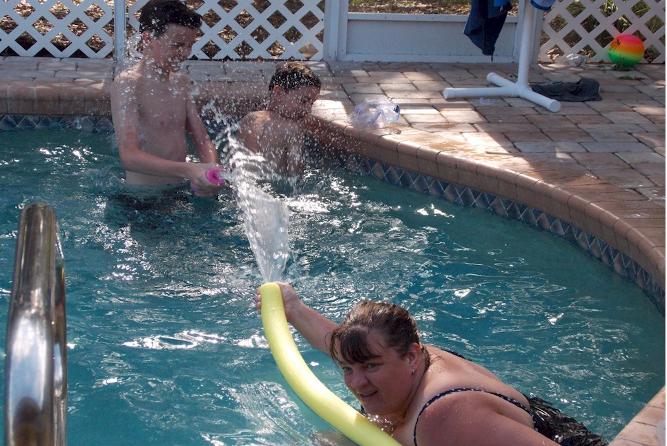 Water Fight in the Pool